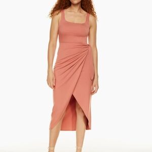 Aritzia Wilfred Saturn Midi Wrap Dress - Earthen Red